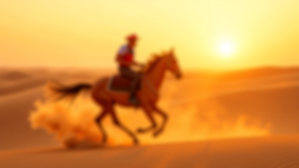 فارس على حصان عربي في الصحراء