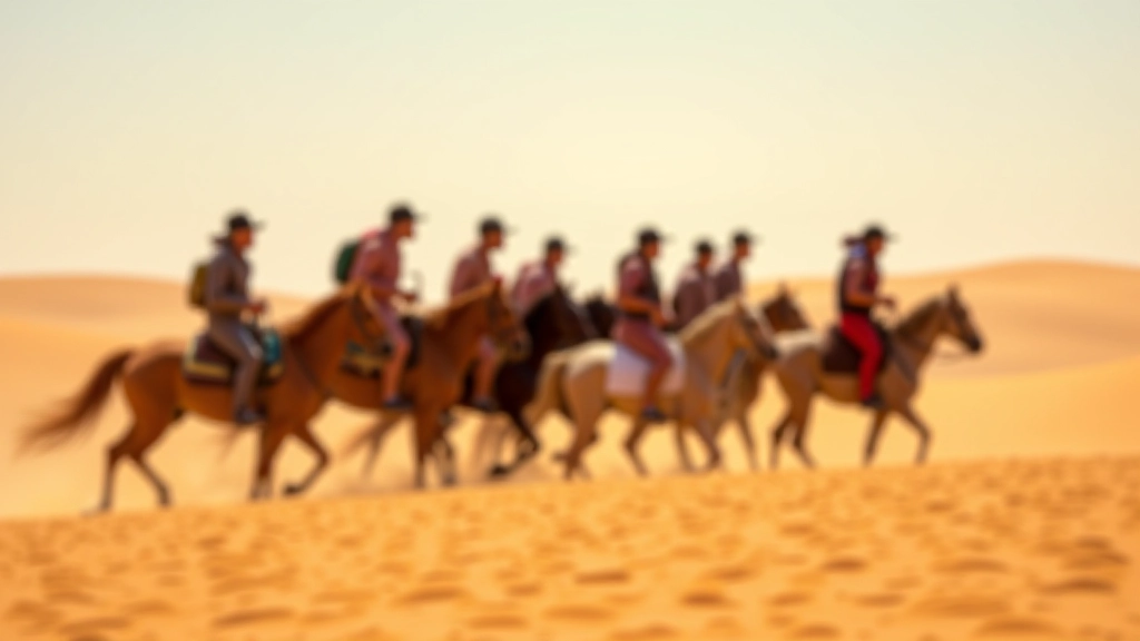 مجموعة من الفرسان في الصحراء